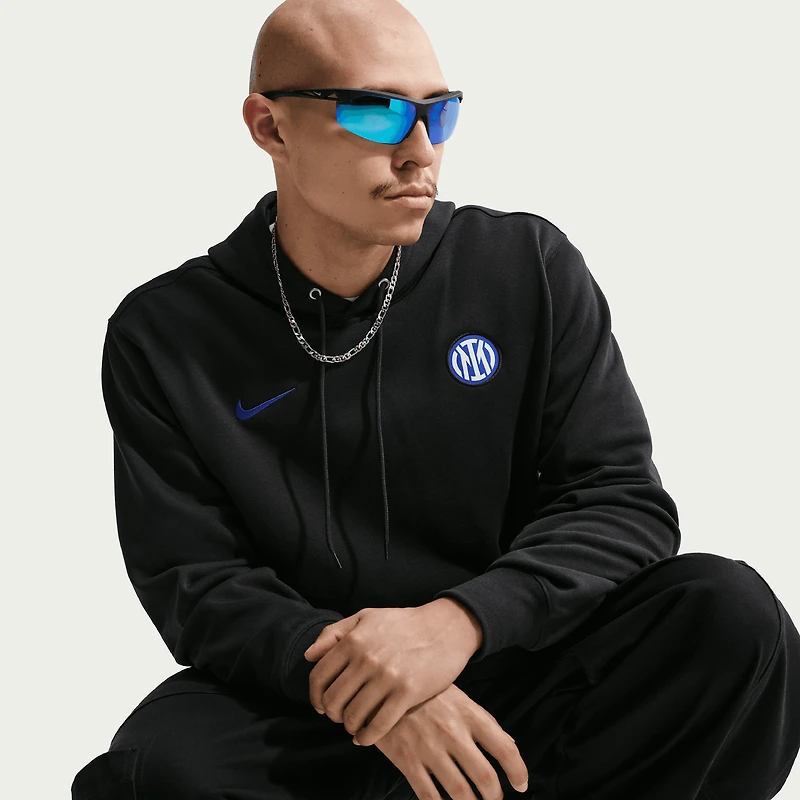 Men's Nike Black Inter Milan Club Crest Fleece Hoodie