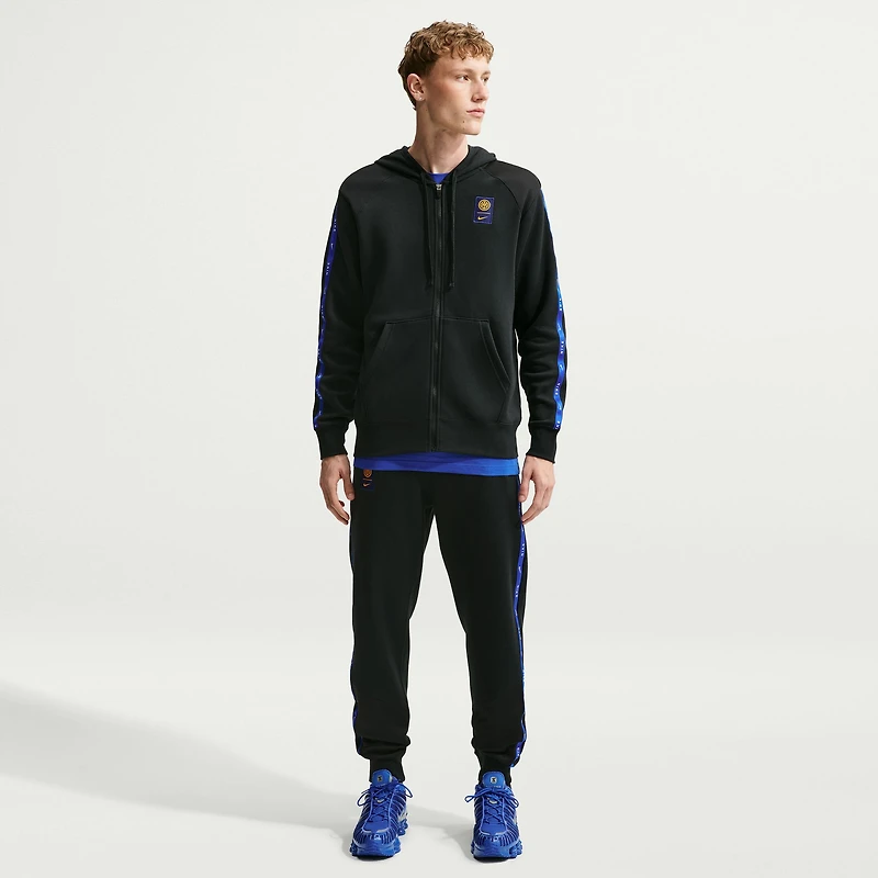 Men's Nike Black Inter Milan Club Raglan Full-Zip Hoodie