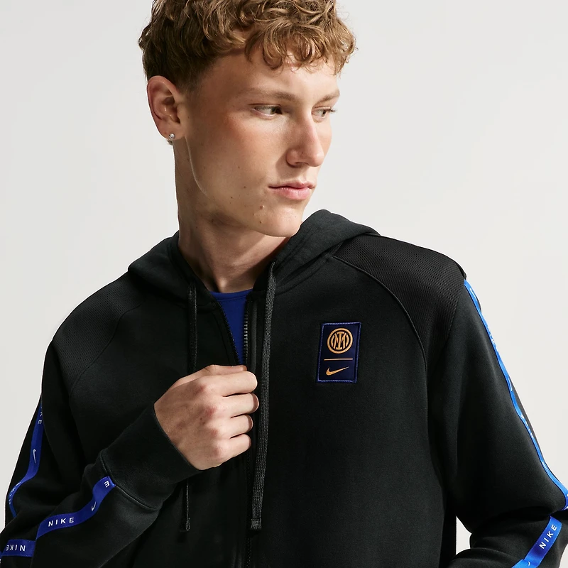 Men's Nike Black Inter Milan Club Raglan Full-Zip Hoodie