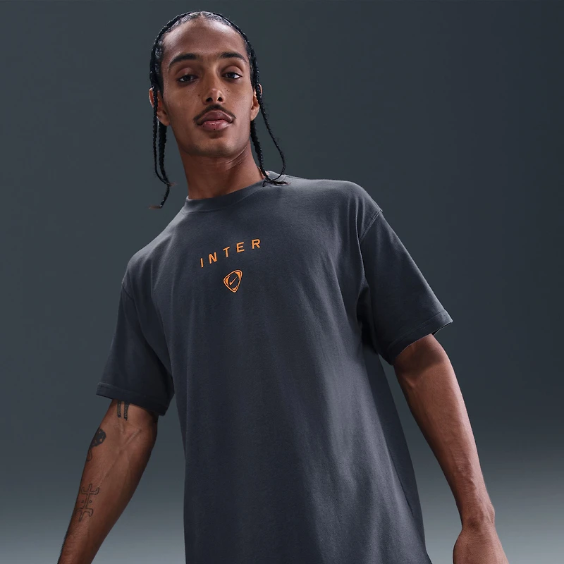 T-shirt Nike gris pour homme avec logo Inter Milan T90