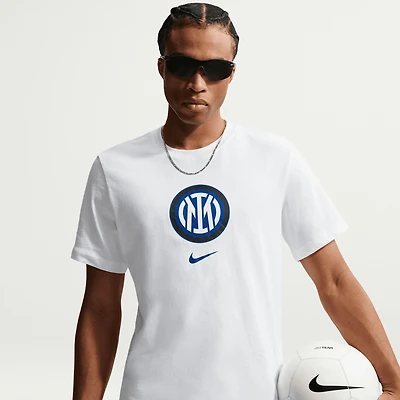 T-shirt Nike blanc pour homme avec l'écusson de l'Inter Milan