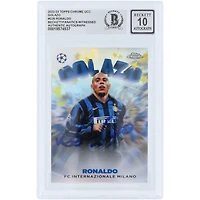 Ronaldo Inter Milan Autographié 2022-23 Topps Chrome UEFA Golazo #G-20 Beckett Fanatics Witnessed Authenticated Auto 10 Card