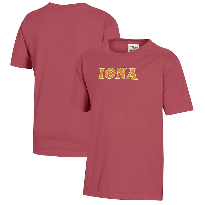 Youth  Maroon Iona University Gaels Logo Comfort Wash T-Shirt