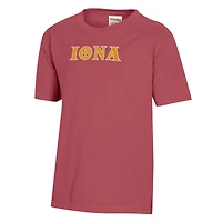 Youth  Maroon Iona University Gaels Logo Comfort Wash T-Shirt