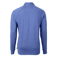Men's Cutter & Buck  Heather Blue Iowa Cubs Adapt Eco Knit Big Tall Quarter-Zip Pullover Top