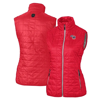 Women's Cutter & Buck Red Iowa Cubs Rainier PrimaLoft Eco Insulated Full-Zip Puffer Vest