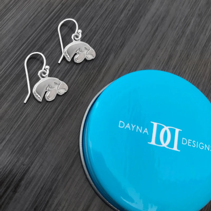 Dayna Designs Iowa Hawkeyes Boucles d'oreilles pendantes en argent