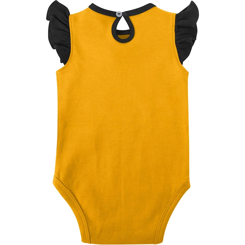 Lot de 2 bodys Iowa Hawkeyes Spread the Love pour nouveau-nés et bébés noirs/dorés