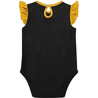 Girls Newborn & Infant Black/Gold Iowa Hawkeyes Spread the Love 2-Pack Bodysuit Set