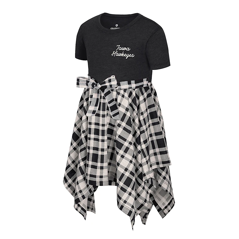 Girls Toddler Colosseum Black Iowa Hawkeyes Marceline Plaid Dress