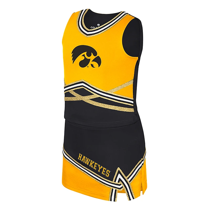 Girls Youth Colosseum Black Iowa Hawkeyes Lollipop Park Cheer Two-Piece Set