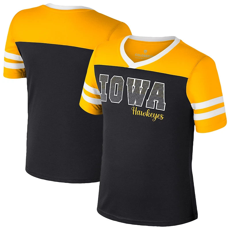 T-shirt noir pour jeunes filles du Colisée des Iowa Hawkeyes Space Opera