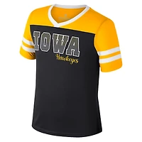 T-shirt noir pour jeunes filles du Colisée des Iowa Hawkeyes Space Opera