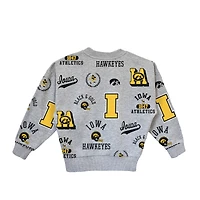 Sweat-shirt gris à manches longues pour jeunes filles, motif Iowa Hawkeyes, Always On Repeat