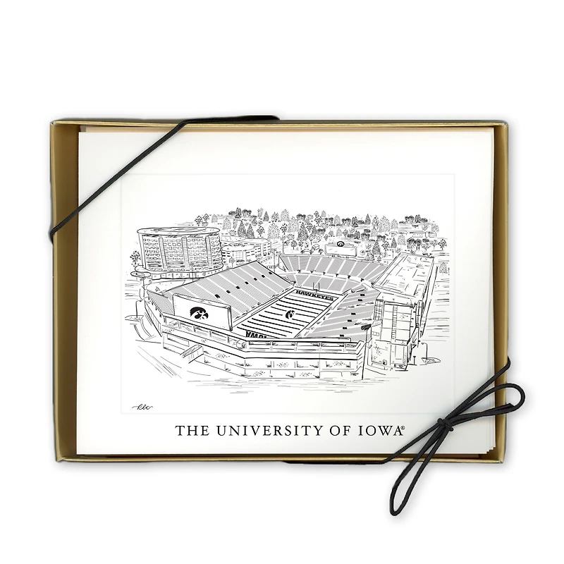 Iowa Hawkeyes Lot de 10 cartes de correspondance du stade Kinnick