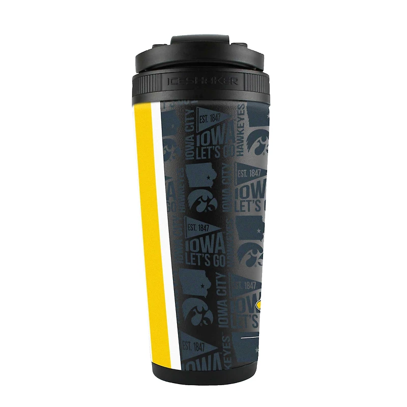 Iowa Hawkeyes 26oz. 4D Stainless Steel Shaker Bottle