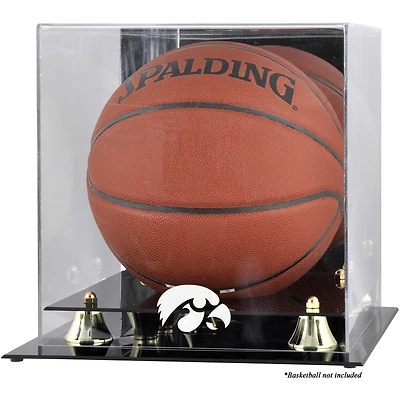Iowa Hawkeyes Golden Classic Logo Basketball Display Case with Mirror Back