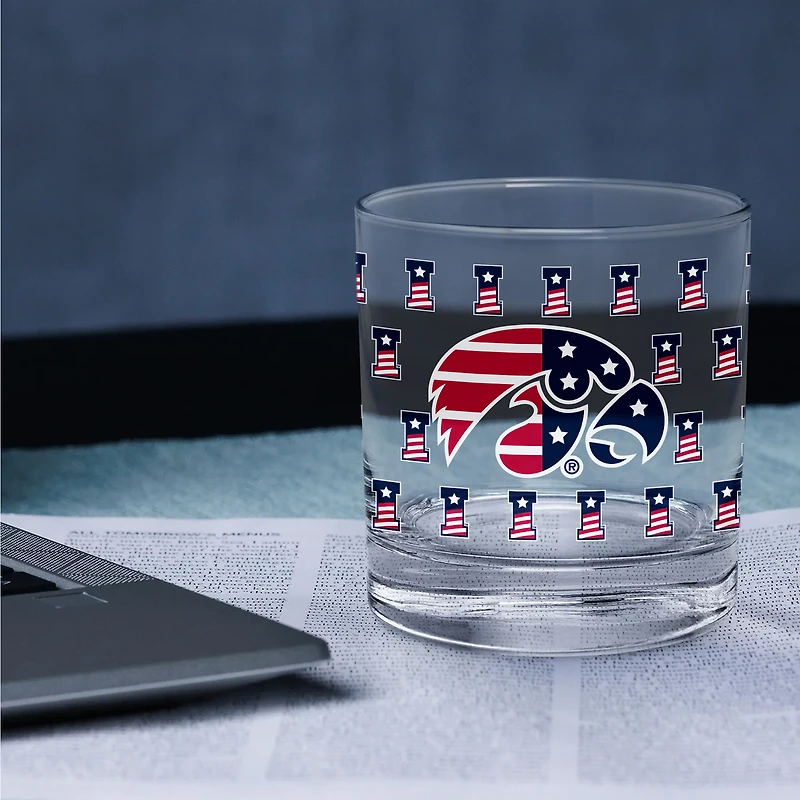 Iowa Hawkeyes  Two-Pack 14oz. Americana Rocks Glass Set