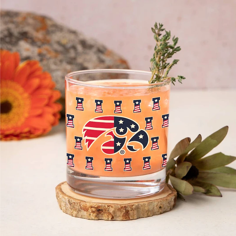Iowa Hawkeyes  Two-Pack 14oz. Americana Rocks Glass Set