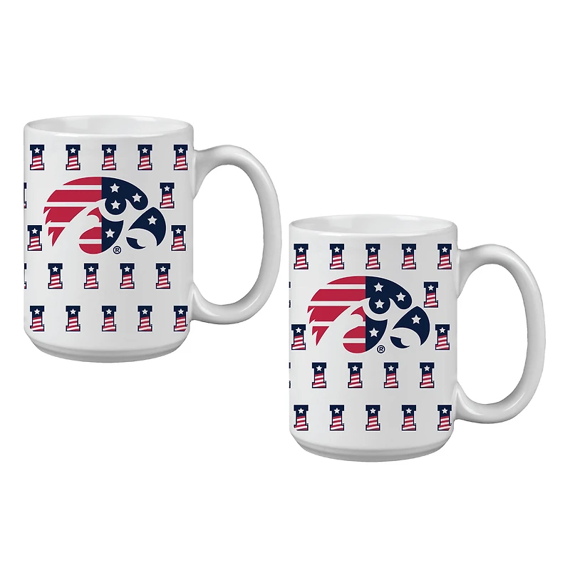 Iowa Hawkeyes  Two-Pack 15oz. Americana Mug Set