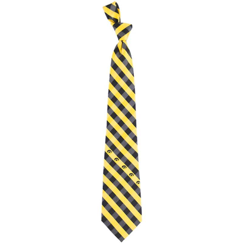Iowa Hawkeyes Woven Checkered Tie - Gold/Black