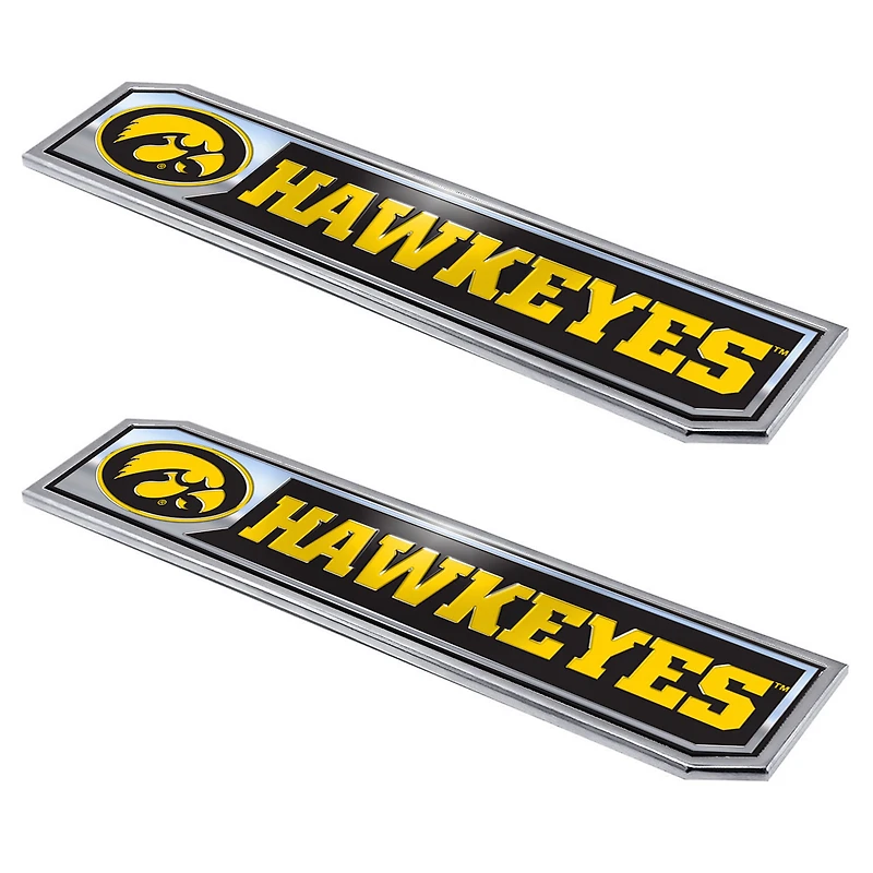 Logo Brands  Iowa Hawkeyes 2-Pack Embossed Truck Emblem Set