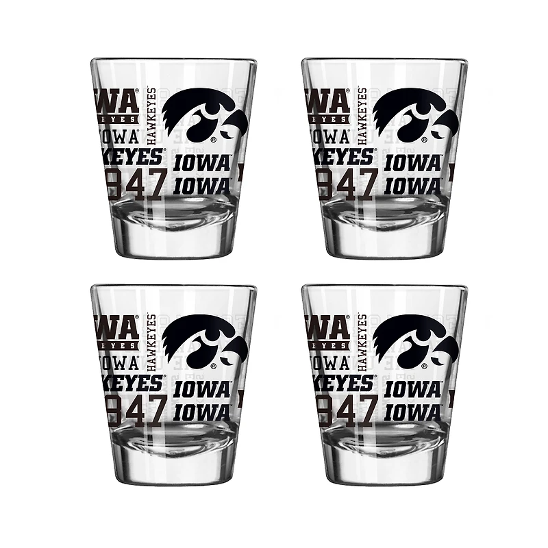Logo Brands Iowa Hawkeyes 4-Pack 2oz. Shot Glass Set
