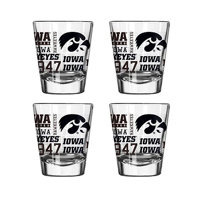 Logo Brands Iowa Hawkeyes 4-Pack 2oz. Shot Glass Set