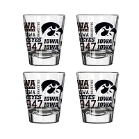 Logo Brands Iowa Hawkeyes 4-Pack 2oz. Shot Glass Set