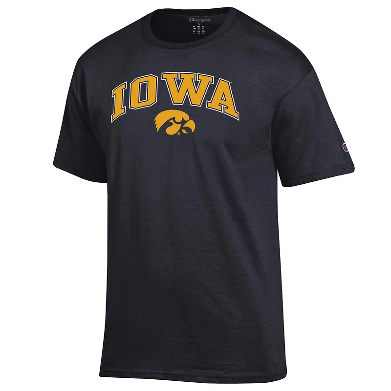 Men's Champion  Black Iowa Hawkeyes Arched Logo T-Shirt