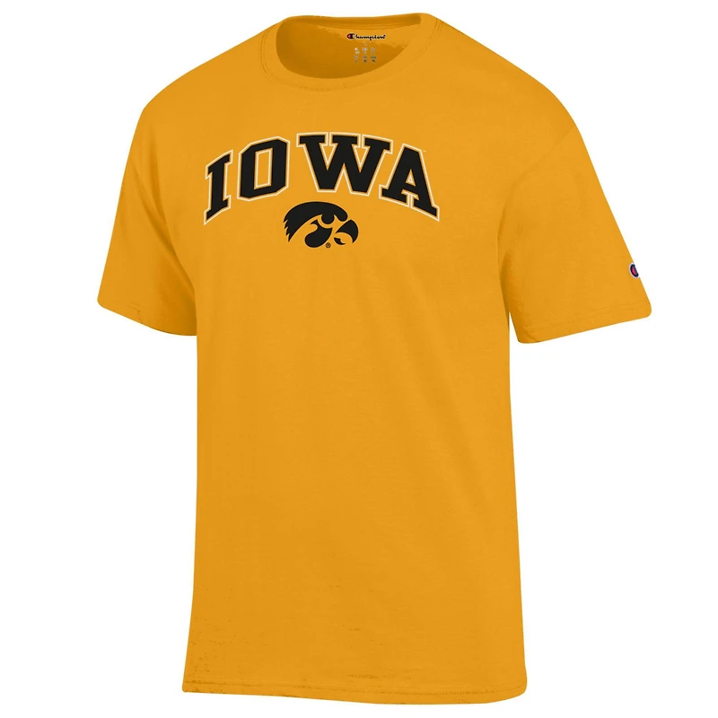 Men's Champion  Gold Iowa Hawkeyes Arch Over Logo T-Shirt