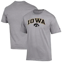 Men's Champion  Heather Gray Iowa Hawkeyes Arch Over Logo T-Shirt