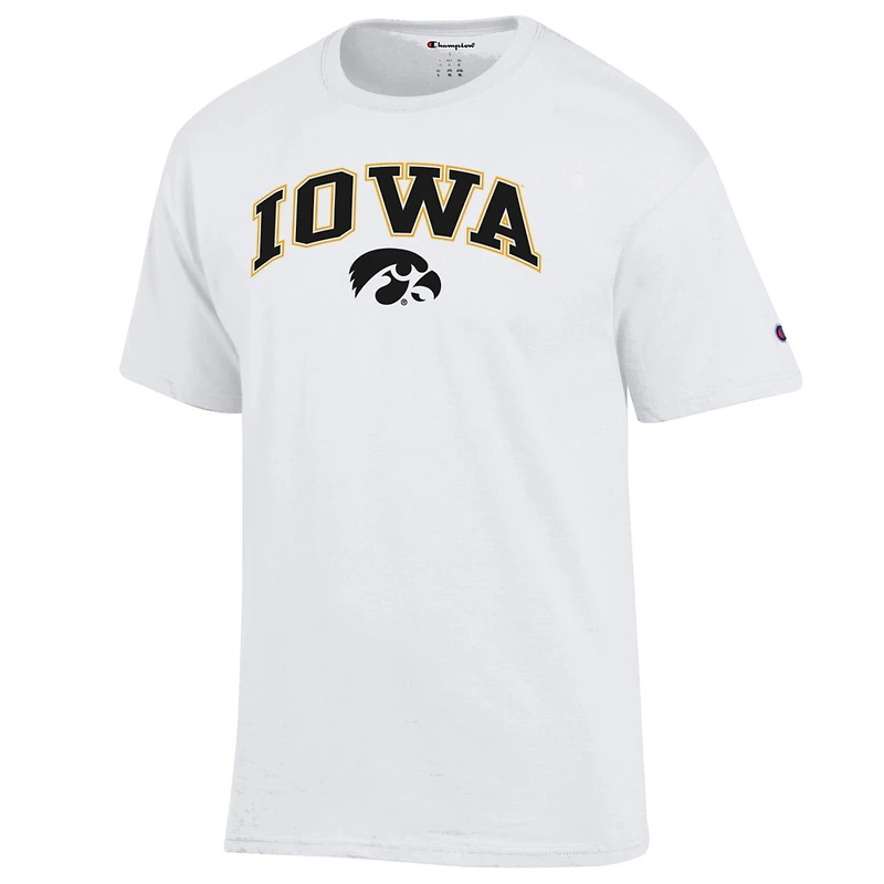Men's Champion  White Iowa Hawkeyes Arched Logo T-Shirt