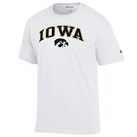 Men's Champion  White Iowa Hawkeyes Arched Logo T-Shirt
