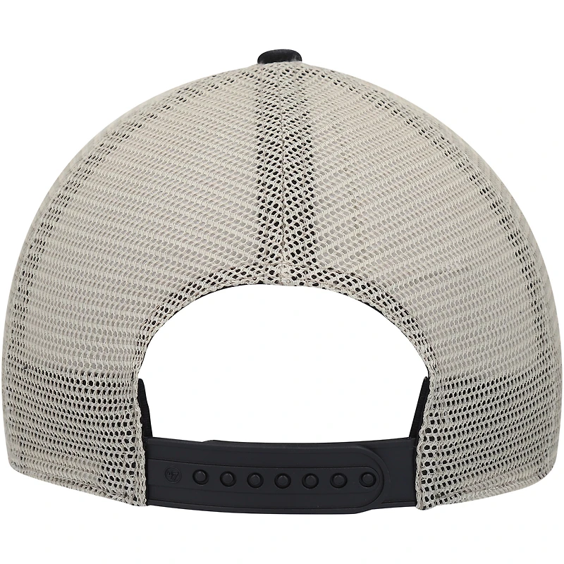 Men's '47 Black/Natural Iowa Hawkeyes Four Stroke Clean Up Trucker Snapback Hat