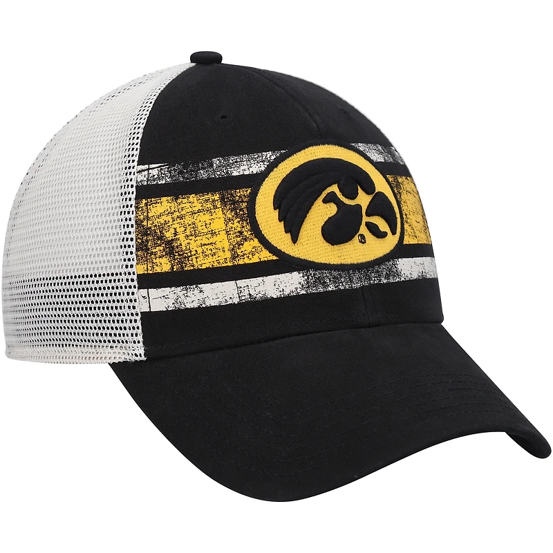 Men's '47 Black/White Iowa Hawkeyes Interlude MVP Trucker Snapback Hat