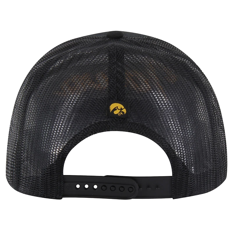 Men's '47 Black Iowa Hawkeyes Garner Trucker Adjustable Hat