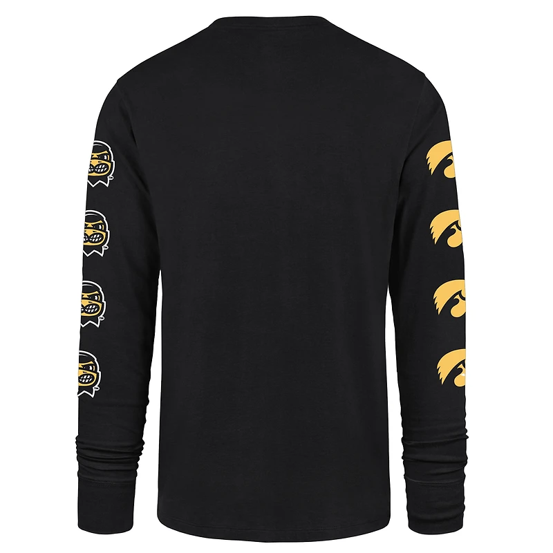 T-shirt à manches longues noir « 47 » pour homme des Iowa Hawkeyes, « Go Big »