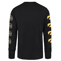 T-shirt à manches longues noir « 47 » pour homme des Iowa Hawkeyes, « Go Big »