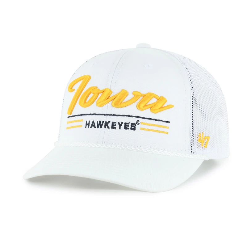 Casquette ajustable Garner Rope Trucker blanche Iowa Hawkeyes '47 pour homme