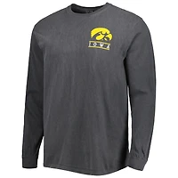 Men's Black Iowa Hawkeyes Circle Campus Scene Long Sleeve T-Shirt