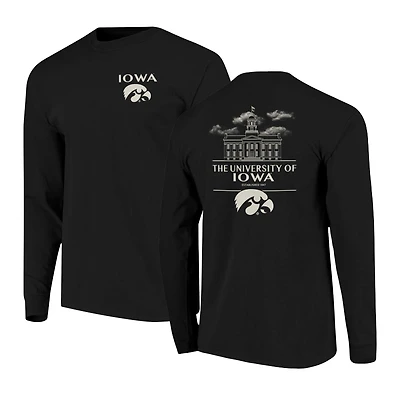Men's Black Iowa Hawkeyes Comfort Colors Campus Nights Long Sleeve T-Shirt