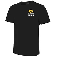 Men's Black Iowa Hawkeyes Striped Campus Skyline T-Shirt