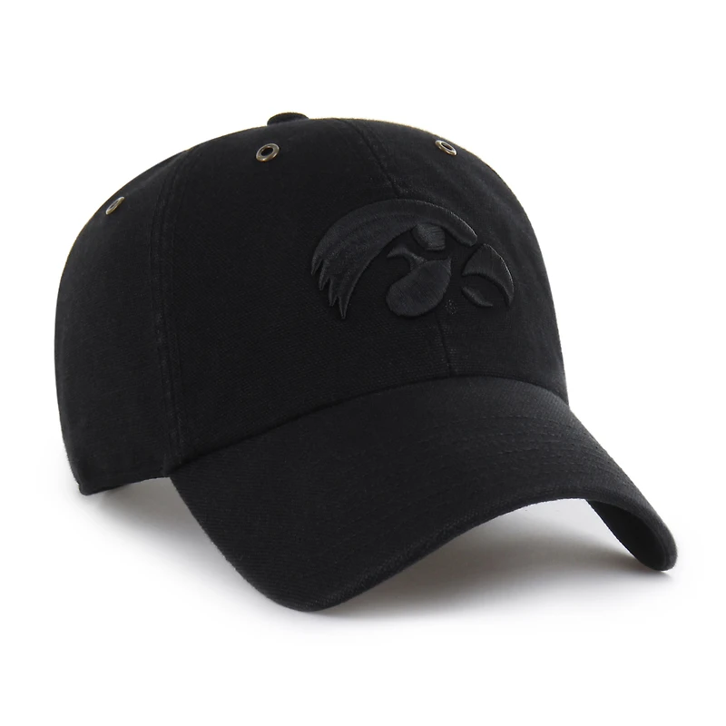 Men's Carhartt x '47 Black Iowa Hawkeyes Clean Up Adjustable Hat