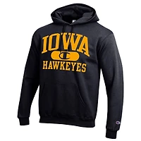 Men's Champion Black Iowa Hawkeyes Arch Pill Pullover Hoodie