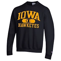 Sweat-shirt noir Champion Iowa Hawkeyes Arch Pill pour homme