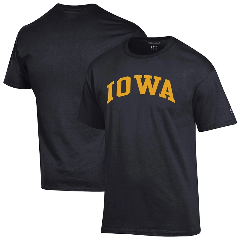 Men's Champion  Black Iowa Hawkeyes Basic Arch T-Shirt
