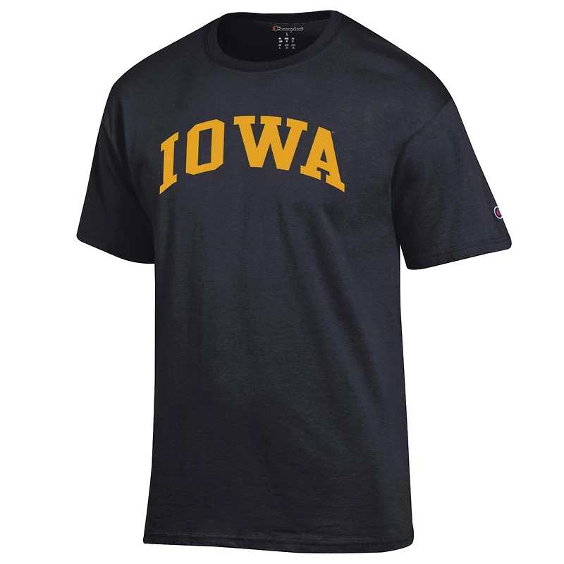 Men's Champion  Black Iowa Hawkeyes Basic Arch T-Shirt