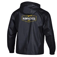 Men's Champion Black Iowa Hawkeyes Delay Packable Half-Zip Jacket