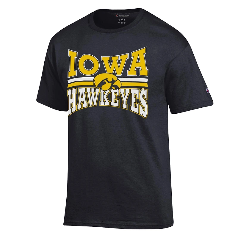 Men's Champion Black Iowa Hawkeyes Team Zoom T-Shirt